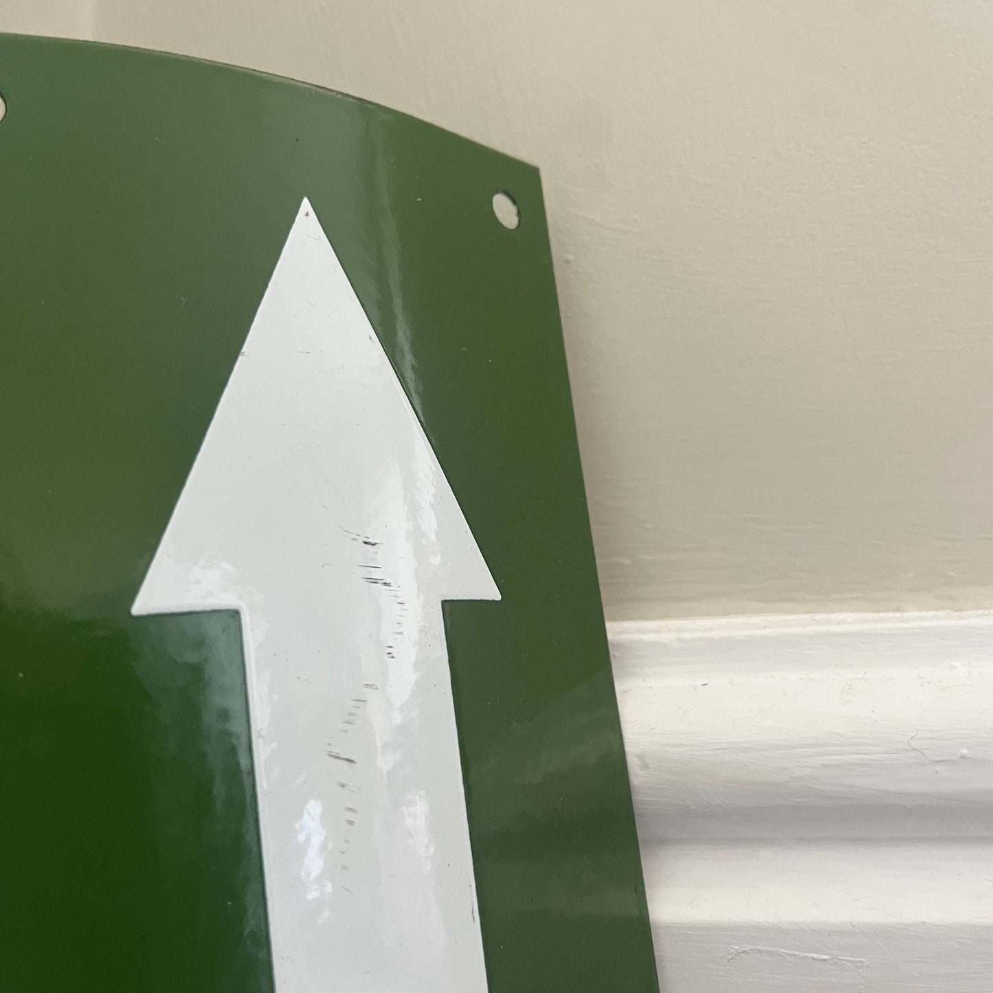 Green Enamel Arrow Sign