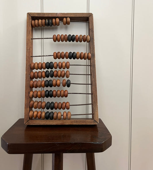 Old wooden school abacus