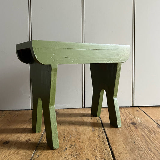 Green handmade stool